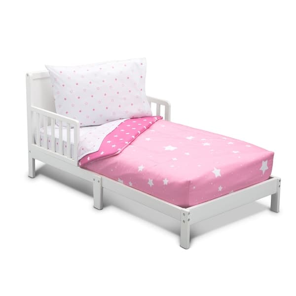 slide 2 of 20, Girls 4-Piece Toddler Bedding Set Pink