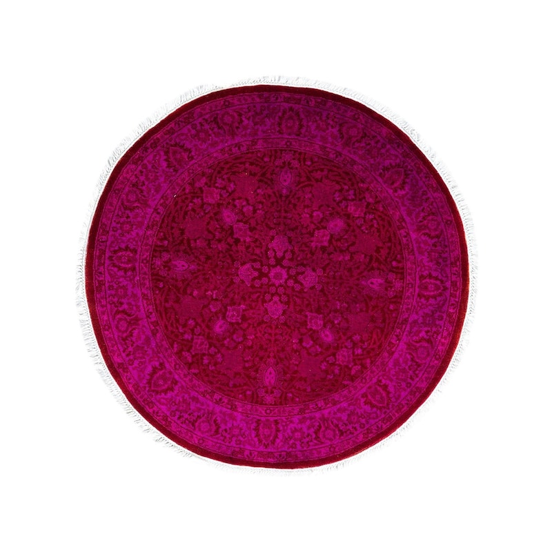 Fine Vibrance One-of-a-Kind Hand-Knotted Area Rug - Pink, 3' 1" x 3' 1" - 3' 1" x 3' 1"