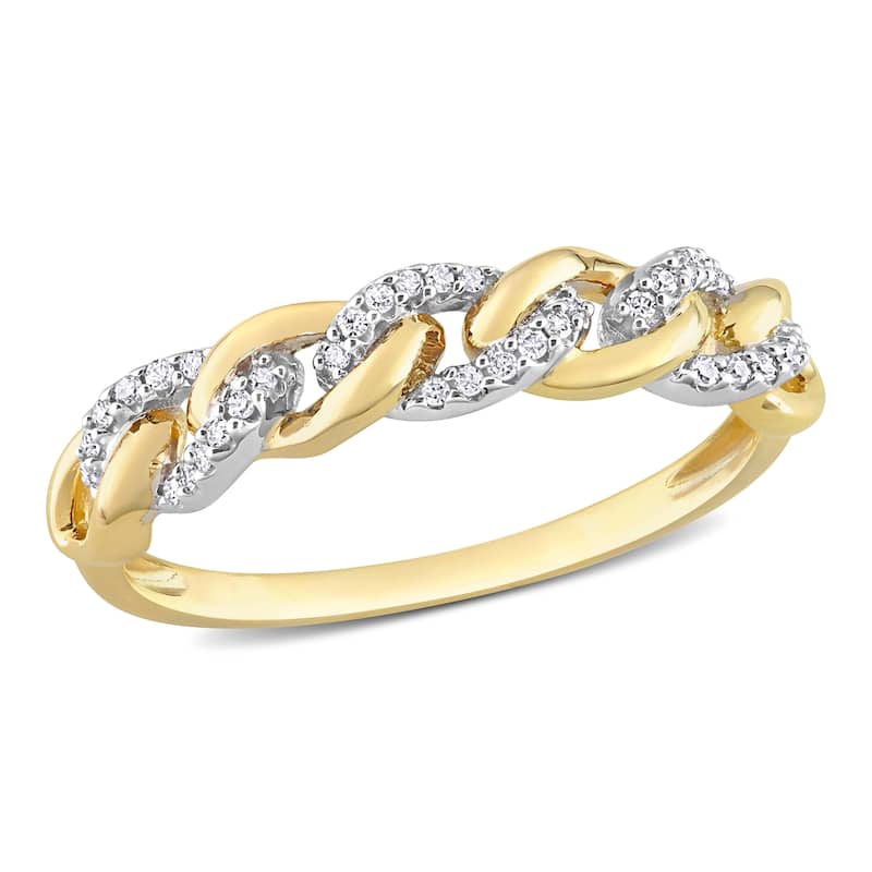 Miadora 1/10ct TDW Diamond Link Ring in 10k Yellow Gold