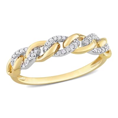 Miadora 1/10ct TDW Diamond Link Ring in 10k Yellow Gold