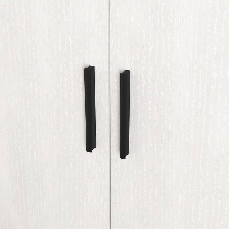 Modern 4-Tier Shoe Cabinet with Drawer & Adjustable Shelves, White Wooden Entryway Storage Organizer