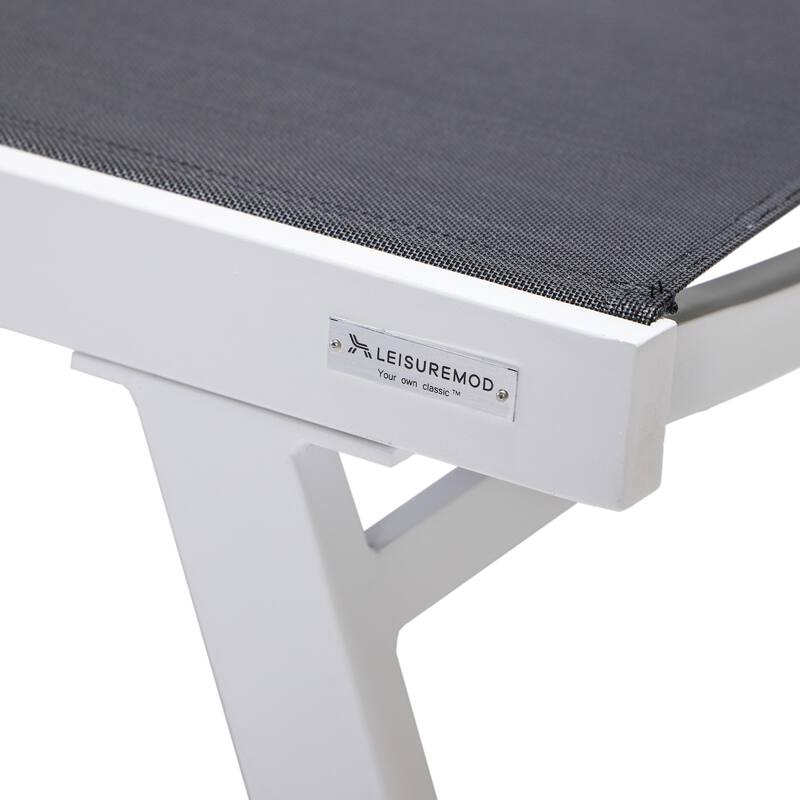 Marlin Rust-Resistant Aluminum Chaise Lounge - Adjustable 4-Position Outdoor Tanning Chair with Armrests