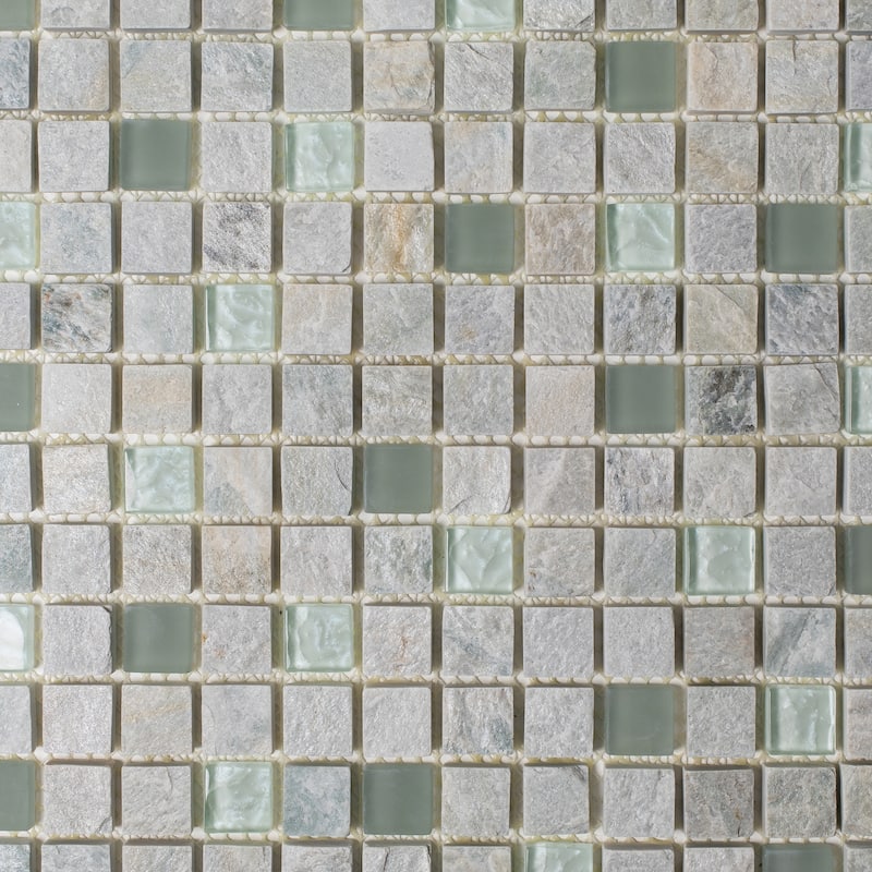Patchwork Mosaic 12 in. x 12 in. Himalayan Frost Honed Quartzite Wall and Floor Tile