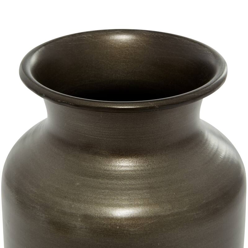Gold Metal Decorative Vase with Gold Accents (Set of 2) - 4 x 4 x 9