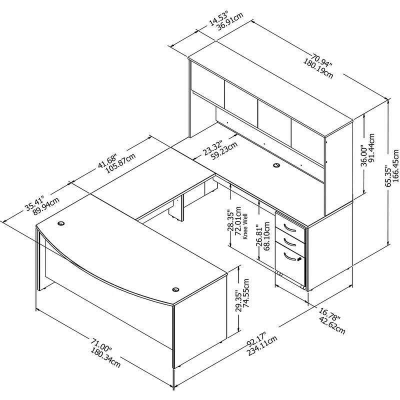 Studio C 72W U Desk with Hutch and Drawers by Bush Business Furniture