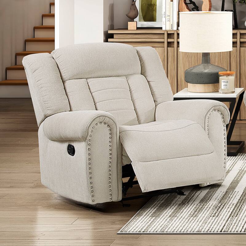 Neleh 42" Chenille Glider Reclining Chair - Gentle Gliding Motion