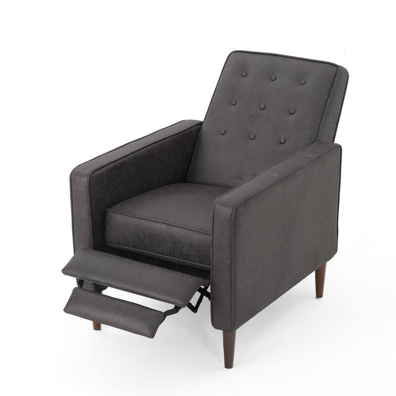 Mid-Century Modern Fabric Recliner Chair with Birch Legs by Christopher Knight Home