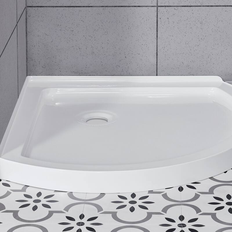 OVE Decors Breeze Corner Shower Sliding Door with Base and Clear