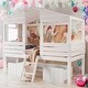 preview thumbnail 10 of 15, Twin Size Low Loft Bed House Bed With Two Drawers for Home White