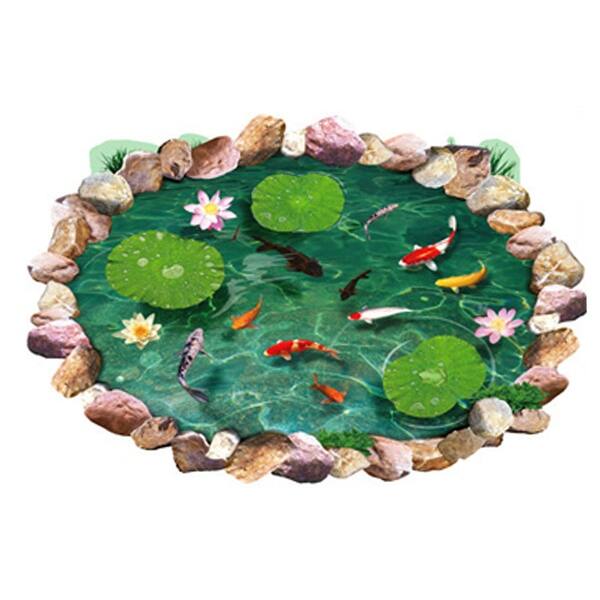 Shop Bedroom Threshold Wall Floor 3d Pond Pattern Diy Decorative