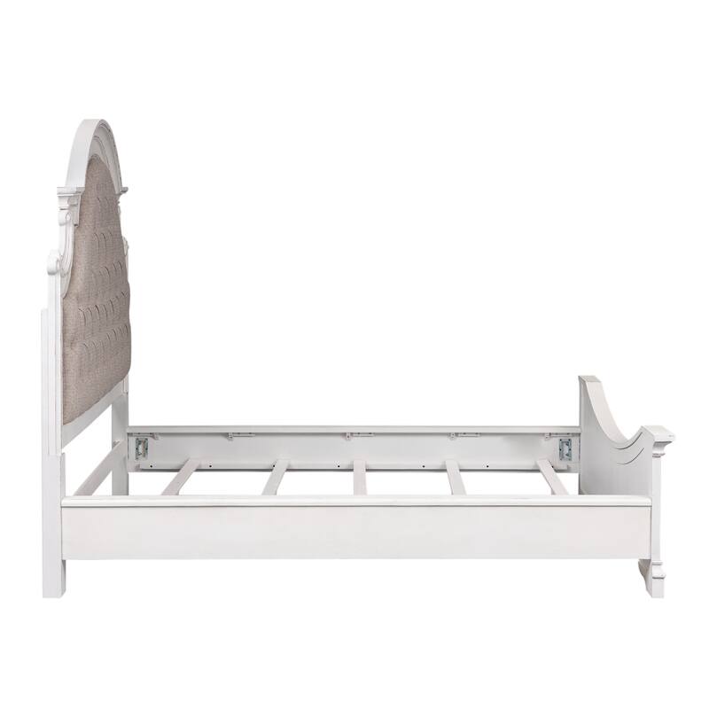 Magnolia Manor Upholstered Bed, and Dresser and Mirror Set