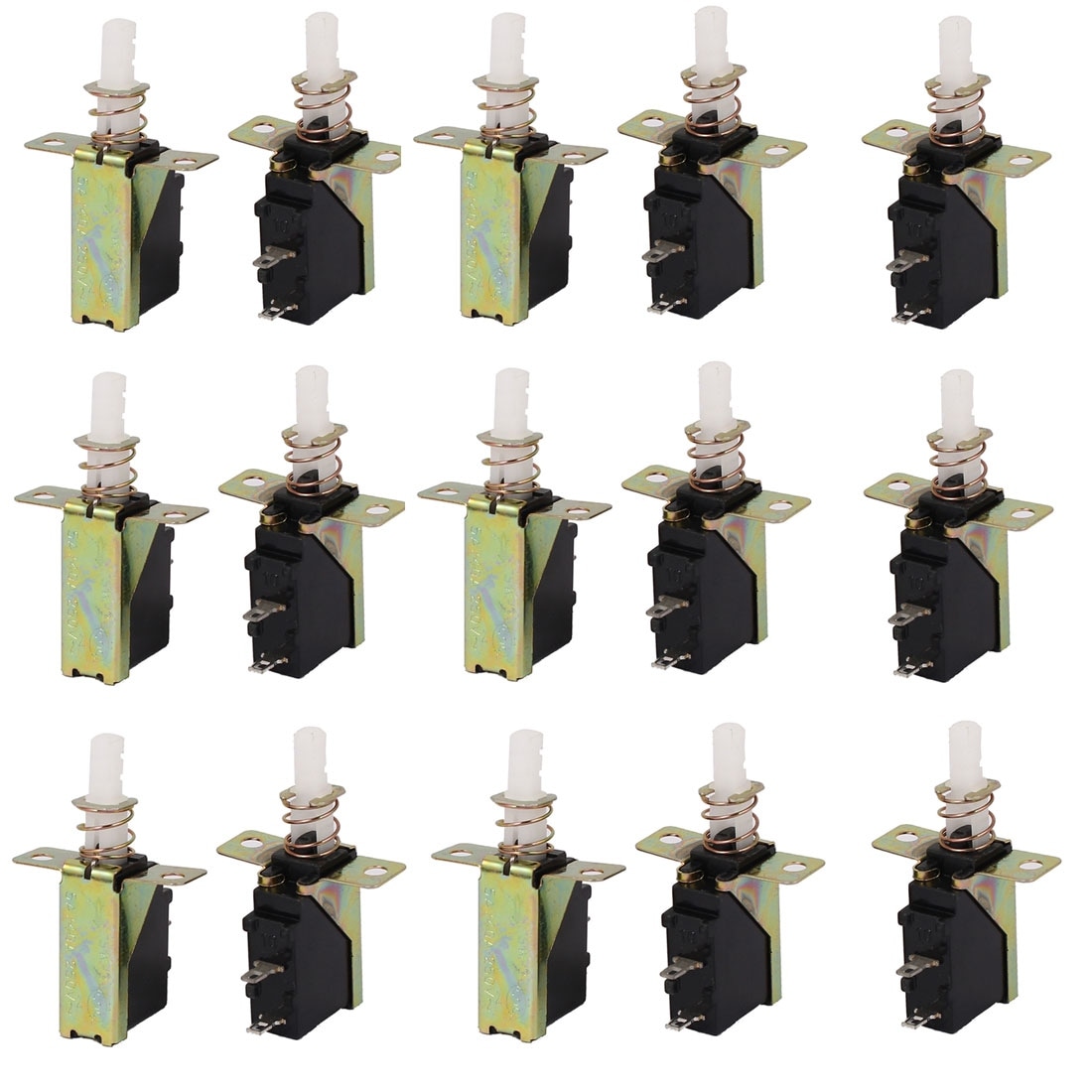 AC 250V 5A 40A SPST Self Locking Micro Power Push Button Switch 15PCS
