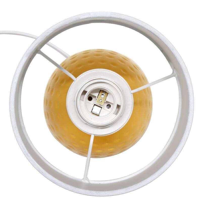 Petite Dimpled Ceramic Table Lamp with Tapered Shade - 12.5" - Yellow