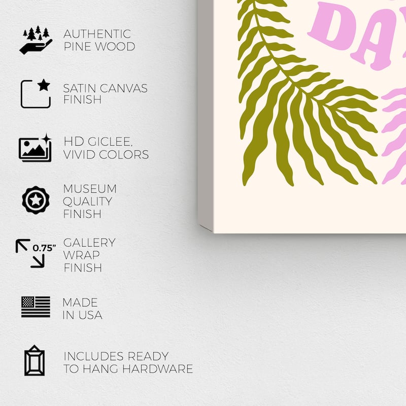 Wynwood Studio Canvas Typography and Quotes Its a Good Day Purple Modern & Contemporary Wall Art Canvas Print