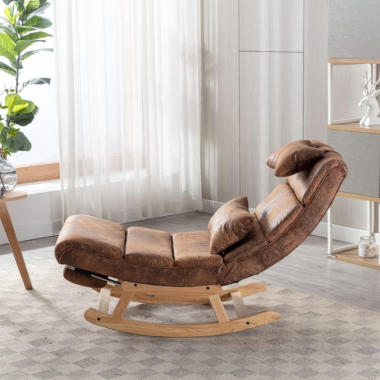 Rocking Chaise Lounges Recliner Chair with Adjustable Foot Rest