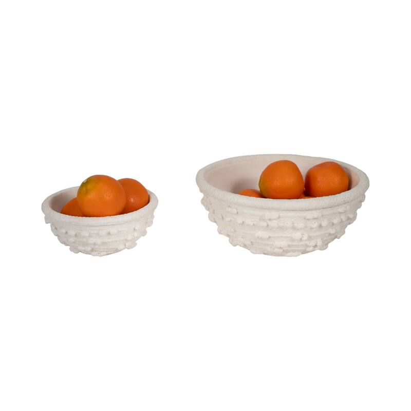 Terracotta Decorative Bowl with Tapered Shape-Set of 2, 12", 8", Black