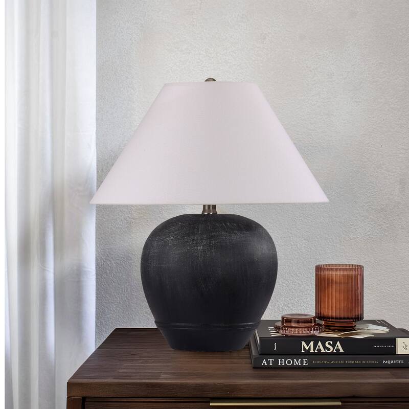 Ceramic Table Lamp with Linen Shade