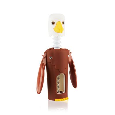 True Zoo Bald Eagle Winged Corkscrew Soft-Touch Wine Bottle Cork Opener Remover, 8.5"