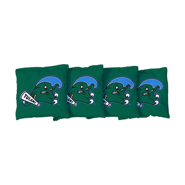 slide 2 of 3, Tulane University Green Wave Green Cornhole Bags Version 1 All-Weather Resin Filled