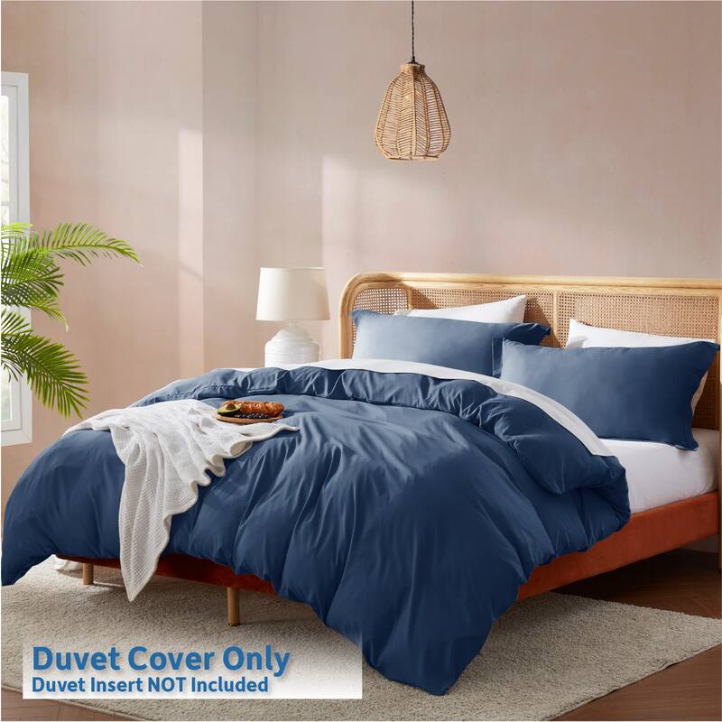 Nestl Ultra Soft Double Brushed Microfiber Duvet Cover Set with Button Closure