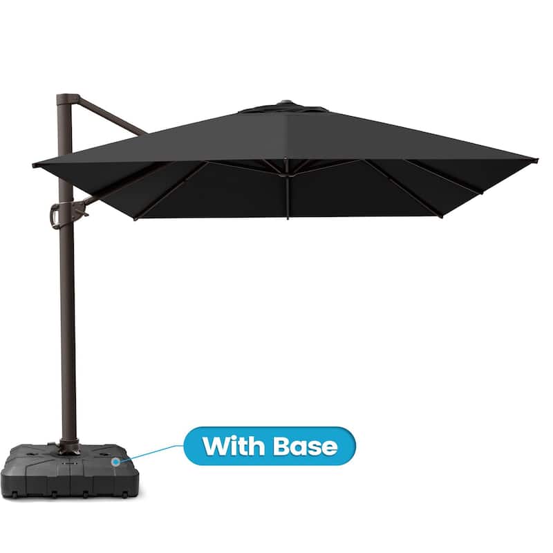 10 x 13 FT Outdoor Shade Canopy Patio Cantilever Offset Umbrella with Base