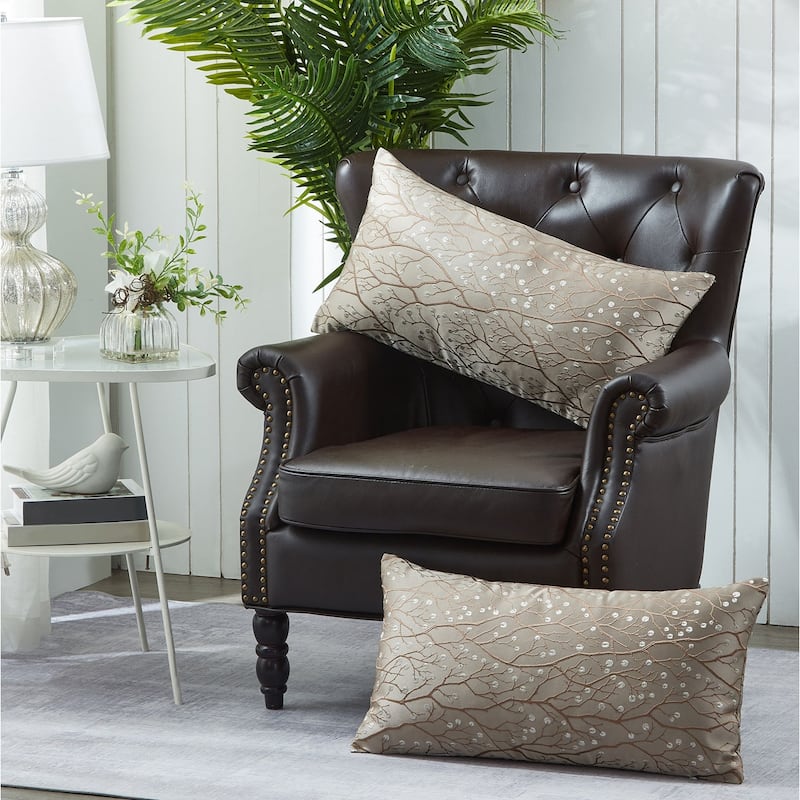 Jacquard Lumber Pillow Shell 2 Piece Set, 14" x 26", Branch, NO INSERT