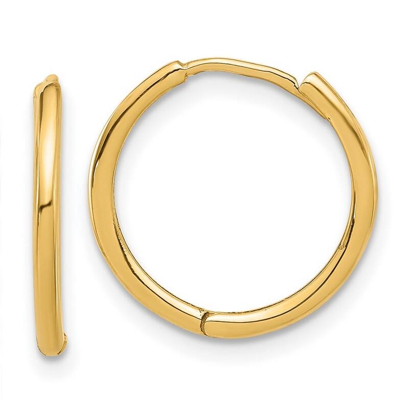 Curata 14k Yellow Gold Polished Hinged Hoop Earrings - 15.7x16mm