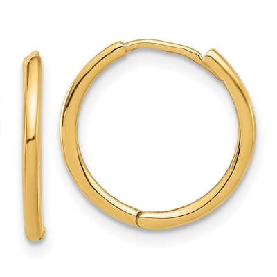 Curata 14k Yellow Gold Polished Hinged Hoop Earrings - 15.7x16mm