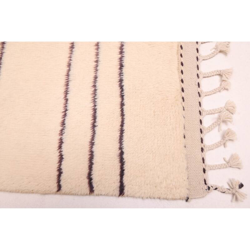 ECARPETGALLERY Hand-knotted Pak Finest Marrakesh Cream Wool Rug - 4'4 x 6'1