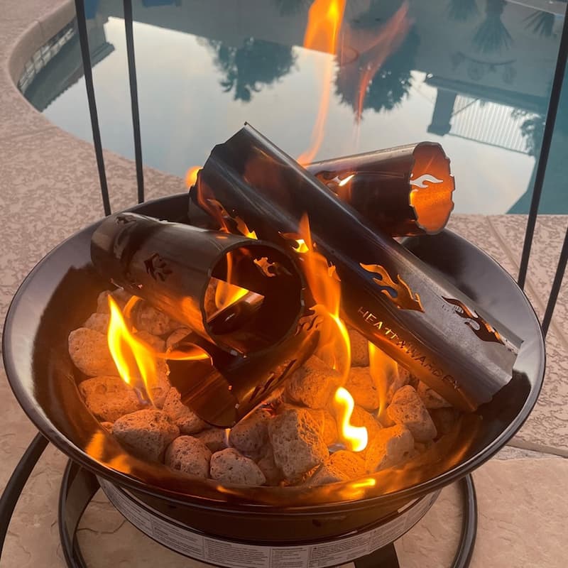 Heat Warden Set of Three Medium Steel Fire Logs