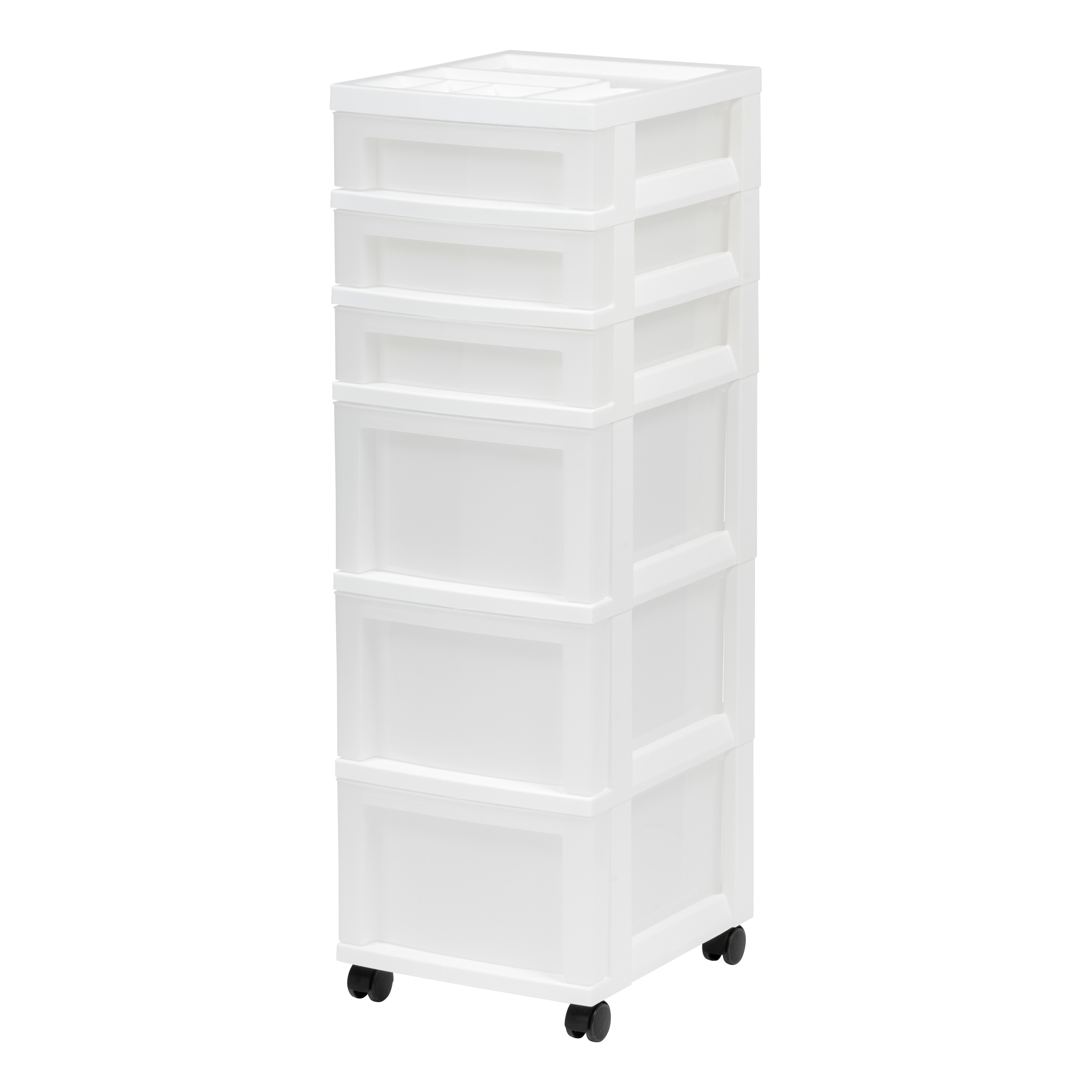 Shop 6 Drawer Storage Cart White Pearl Overstock 31883152