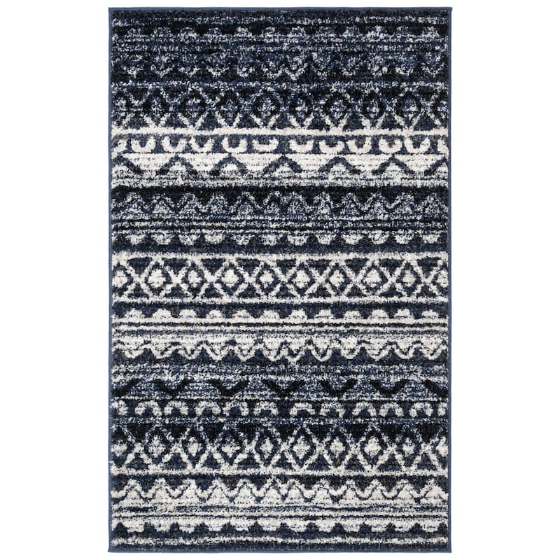 SAFAVIEH Adirondack Hiyam Moroccan Boho Rug - 3' x 5' - Ivory/Navy