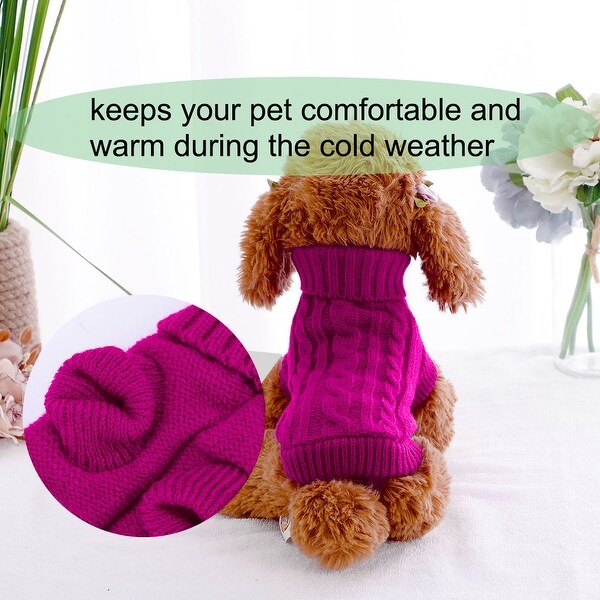 Pet Dog Clothes Sweater Coat Warm Dogs Shirt Winter Pet Clothing Puppy Wind Resistant Jacket Custom Magenta Size 6. Opens flyout.