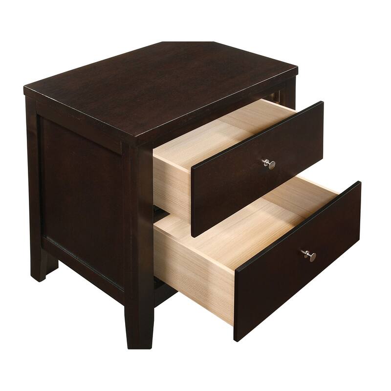 Cappuccino 2-Drawer Rectangular Nightstand