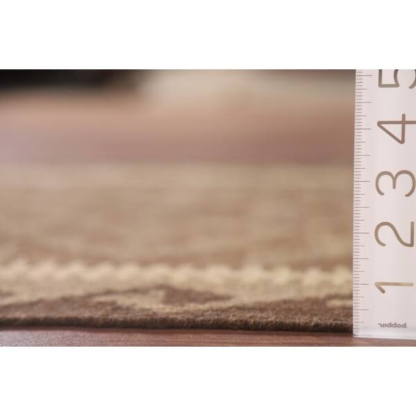 Reversible Kilim Oriental Area Rug Flat-weave Brown Wool Carpet - 2'8 ...