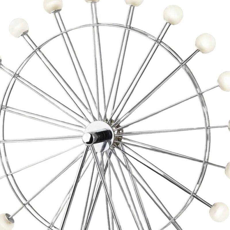 Silver Chrome Metal Globe LED Table Lamp with Off White Acrylic Shade - 5.25” x 18” x 22” (D x W x H)