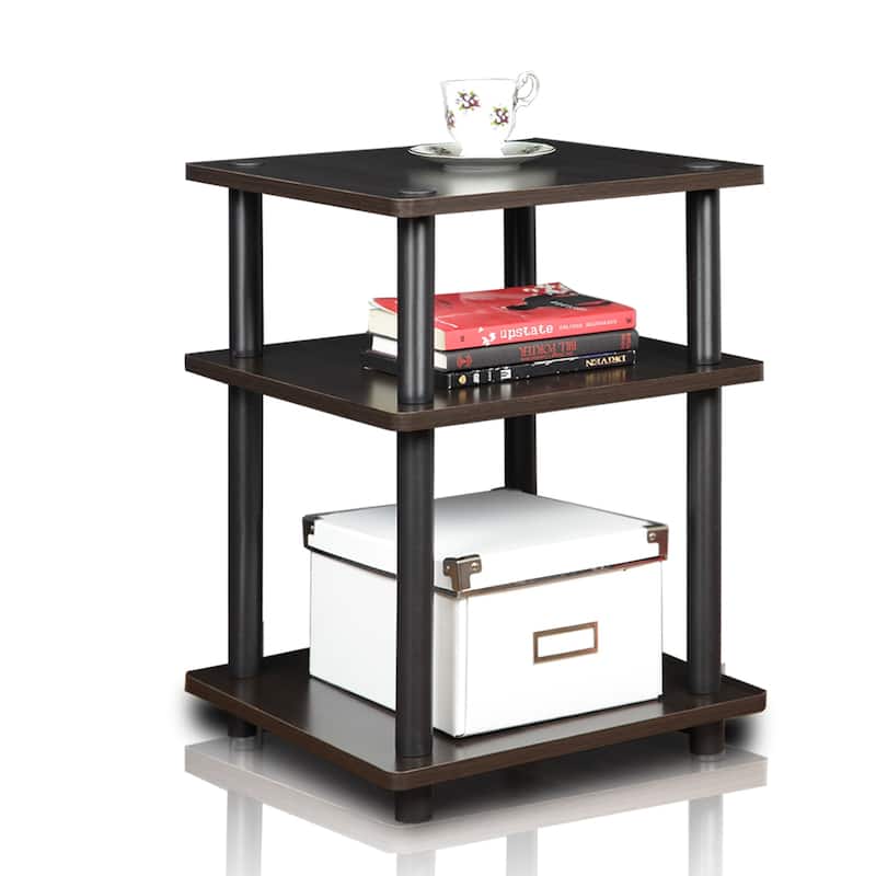 3 Tiers Wood Household Shelving Unit in Blackwood (14.6 in. W x 20.7 in. H x 14.6 in. D)