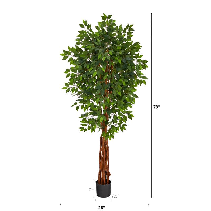 Southwestern Artificial Tree - 6.5ft Deluxe Indoor Faux Tree with Trunk - Green - 51-60 Inches