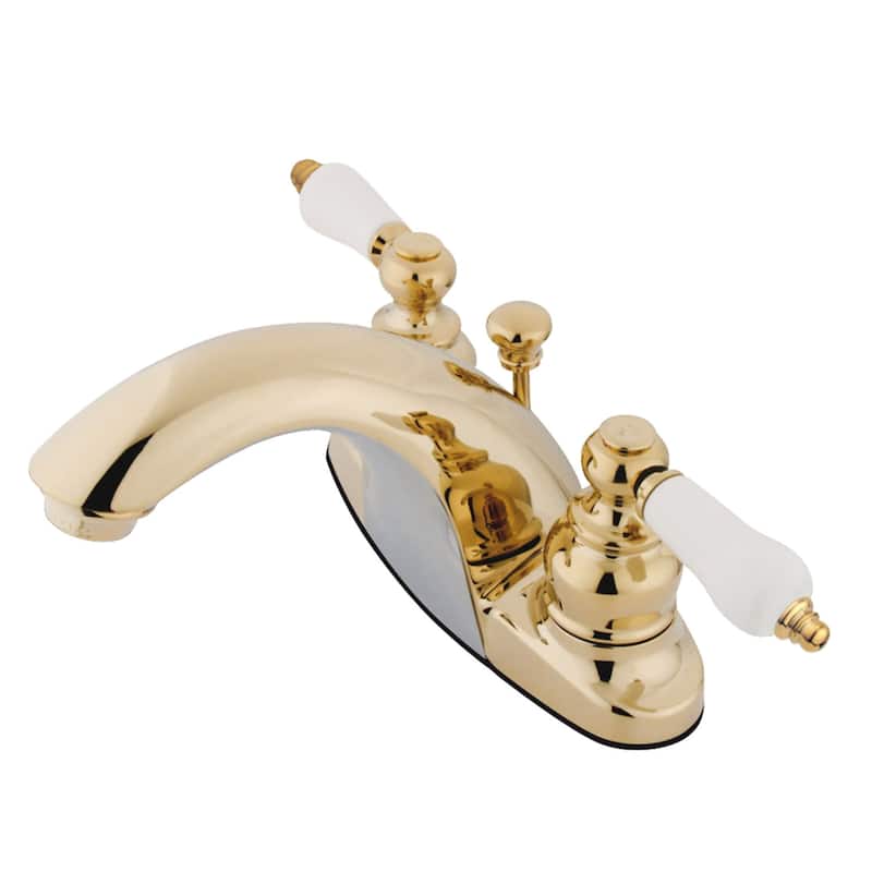 Kingston Brass English Country Centerset Bathroom Faucet with Pop-Up - Polished Brass