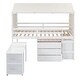 preview thumbnail 26 of 33, Twin Size House-Shaped Wood Bed Low Loft Bed with Desk & Shelf, Unique Kids Bed Tent Bed with Drawer and Roof for Boys Girls