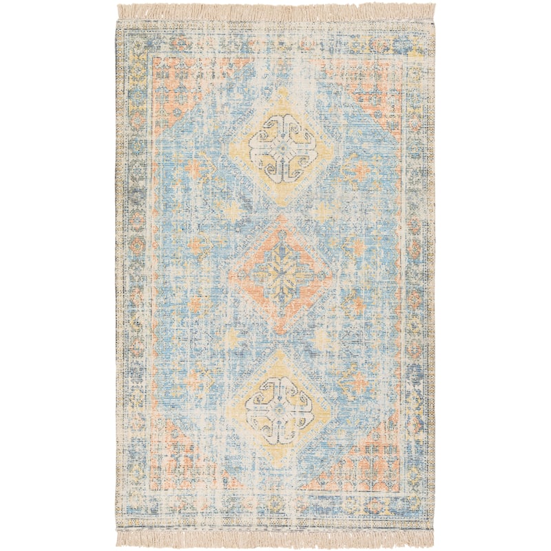 Livabliss Hermione Handmade Triple Medallion Cotton Area Rug