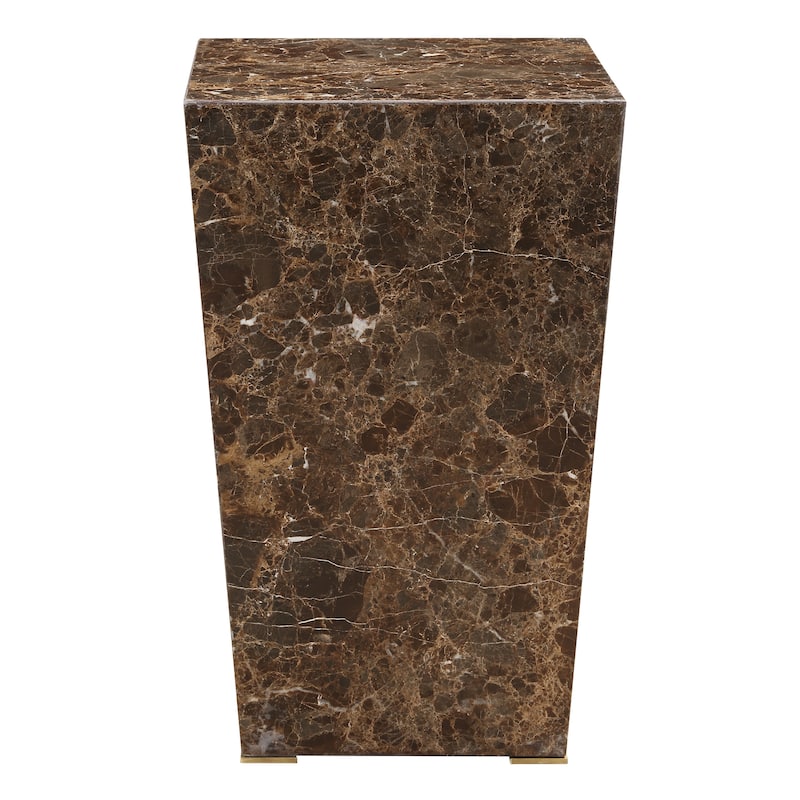 Uttermost Poe Marble Accent Table - 22.75"H x 14.125"W x 14.125"D