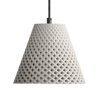 Golden Lighting Clarus 8in Integrated LED Pendant in Grey Cement - Silver