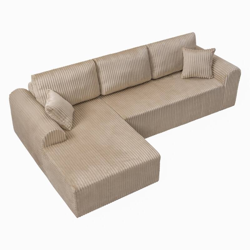 109" Cloud Sectional Sofa with Chaise, No Assembly Required