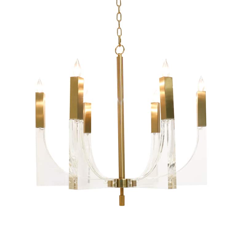 Pasargad Home Omeara Candle Style Chandelier Light, Brass - Lamp H 64.96" D31.50"