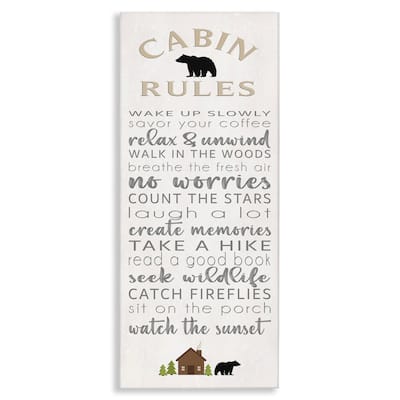 Stupell Fun Adventure Cabin Rules Canvas Wall Art Design By Seven Trees Design