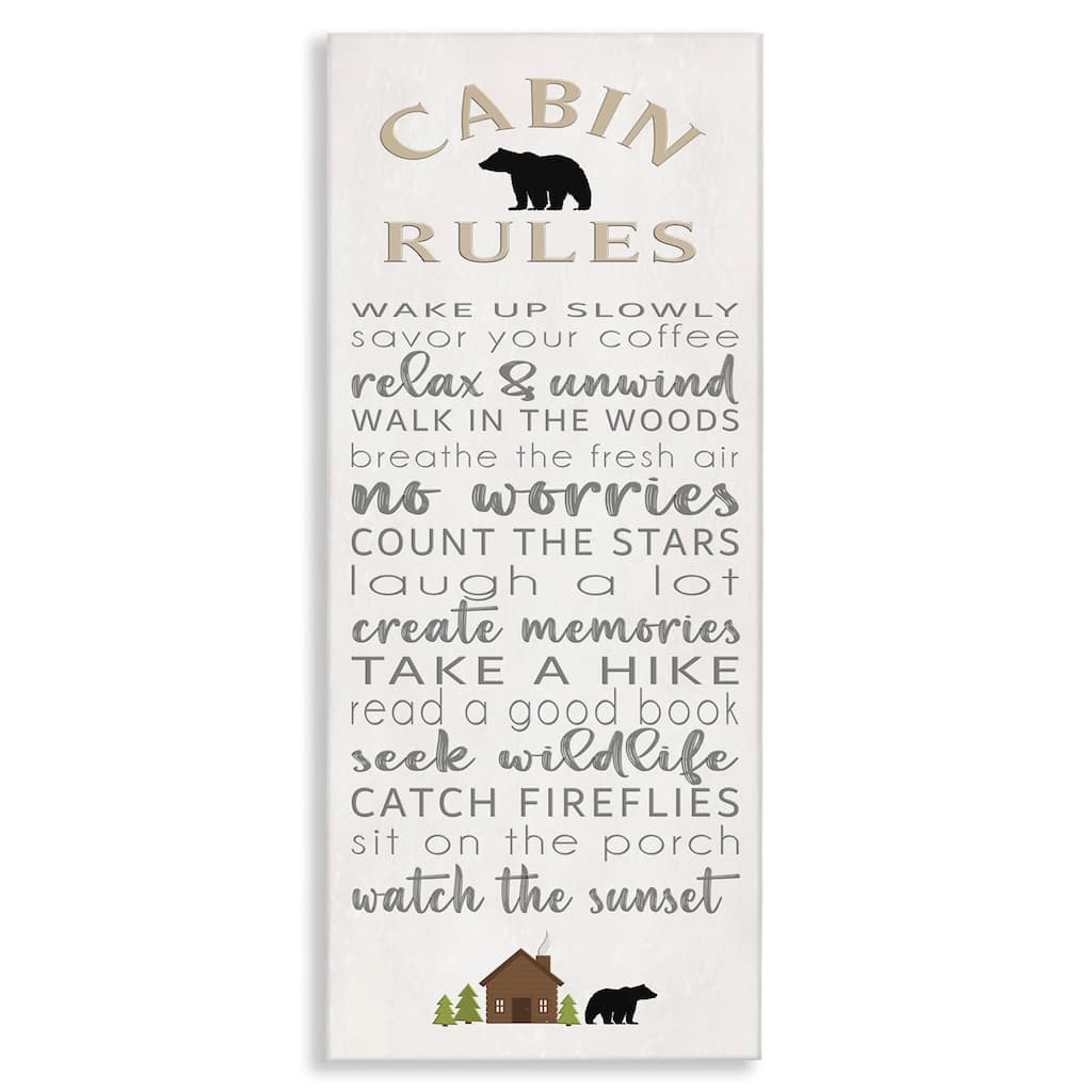 Stupell Fun Adventure Cabin Rules Canvas Wall Art Design By Seven Trees Design