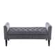 Porthos Home Brett Velvet Storage Bench with Rubberwood Legs