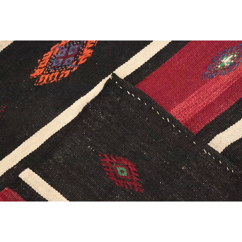 Hand Woven Oriental 100% Wool Carpet Southwestern Tribal Red Kilim Area Rug - 10' 8'' X 5' 11''