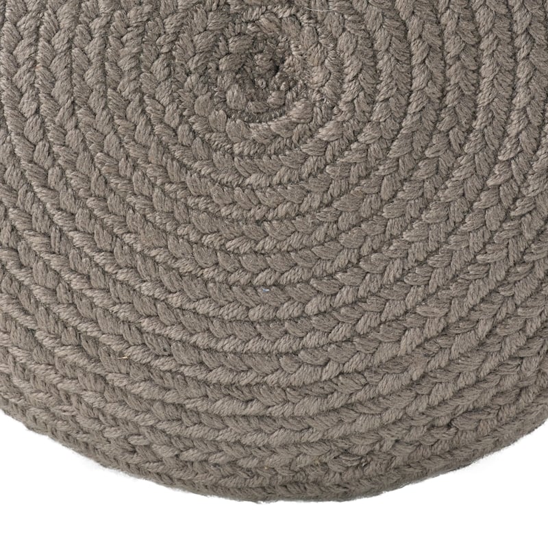 Jaipur Living Saba Solar Round Indoor/Outdoor Polyester Pouf Ottoman/Foot Stool - 18"X18"X12"